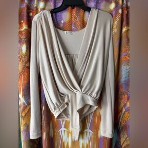 Free People Intimately Pink Pearl Turnt Bodysuit V-Neck ✨ NWOT💖